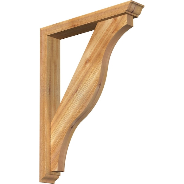 Ekena Millwork Funston Traditional Rough Sawn Bracket w/ Offset Brace, Western Red Cedar, 4"W x 24"D x 32"H BKT0402X24X32FST01RWR - main